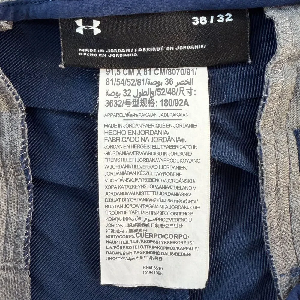 Under Armour Men's Golf Pants 36x32 Navy Stretch Performance Straight Leg 36 32
